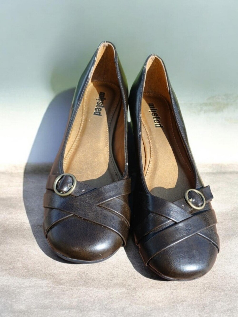 Unlisted Faux Leather Round Toe Flats